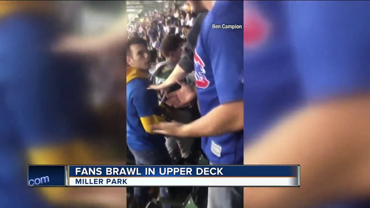 Fight breaks out between Brewers, Cubs fans at Miller Park Friday night
