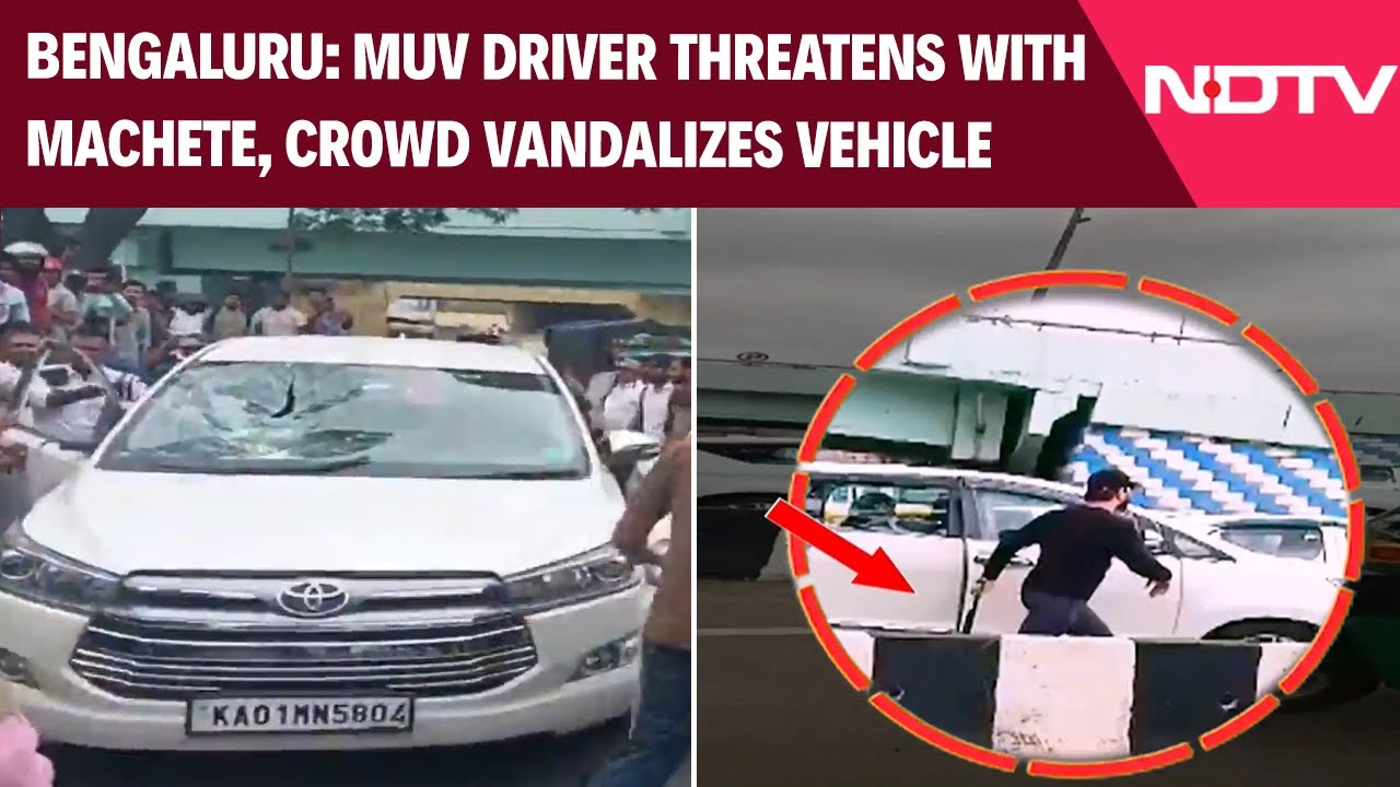 Bizarre Road Rage In Bengaluru: MUV Driver Threatens With Machete, Crowd Vandalizes Vehicle