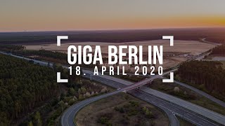 Sunrise flight -  Tesla Giga Berlin -  18  April 2020 -  4k drone footage