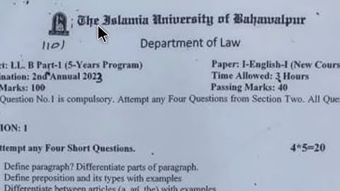 IUB LLB 5 YEAR PART 1 ENGLISH PAPER SUPPLY EXAM 2019 ! IUB LLB PAST PAPER LLB PART 1 5 YEAR ?
