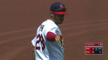 PHI@STL: Pham cuts down Nola at third base