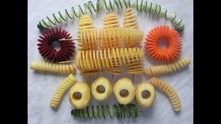 Spiral potato at home. Spiral knife for vegetables.