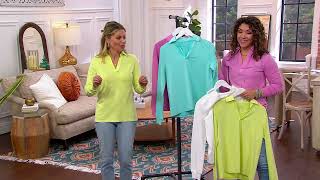 Candace Cameron Bure Garment Dye Long-Sleeve Knit Polo Top on QVC