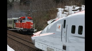 2025/3/24運転 DE10-1765牽引一ノ関キハ100系廃車配給3