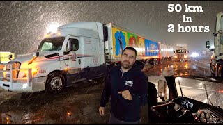 Heavy Snowfall ne Weather ek dum Bad kar diya | Canada Trucking