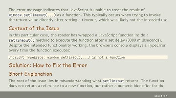 How to Fix the Uncaught TypeError: window.setTimeout(...) is not a function in JavaScript