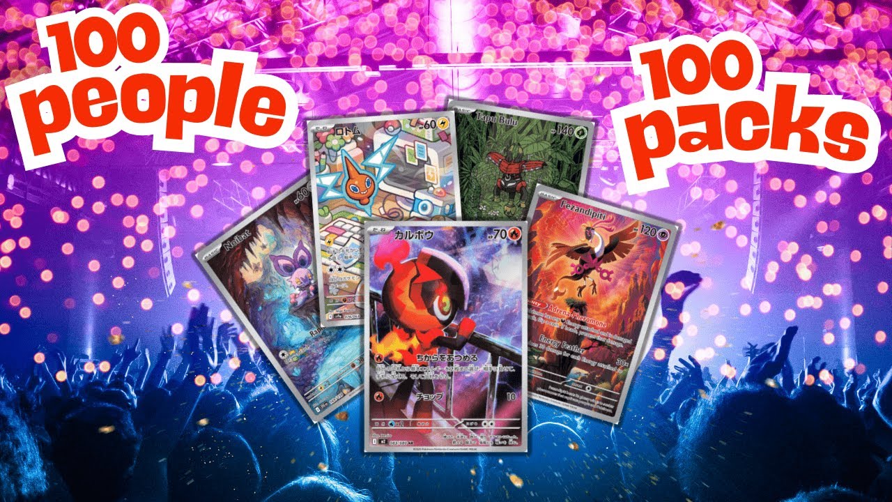 100 People Ripping 100 Packs! Big Pokémon Card Giveaway!
