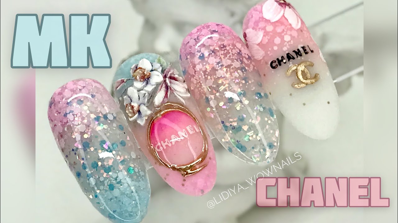 ВЕСЕННИЙ ДИЗАЙН НОГТЕЙ CHANEL 💣🔥 / Стемпинг  / Polygel / Хлопья