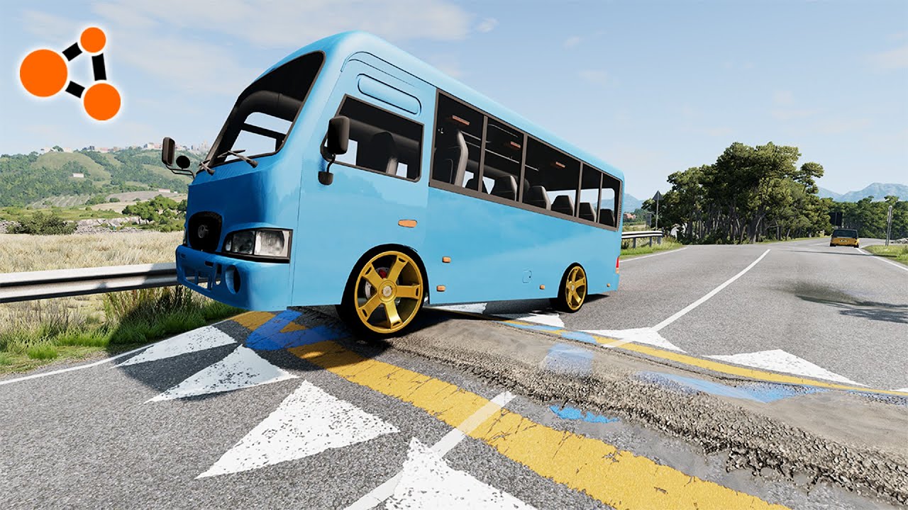 Buses vs Massive Speed Bumps BeamNG.drive | Beamng Crashes TV