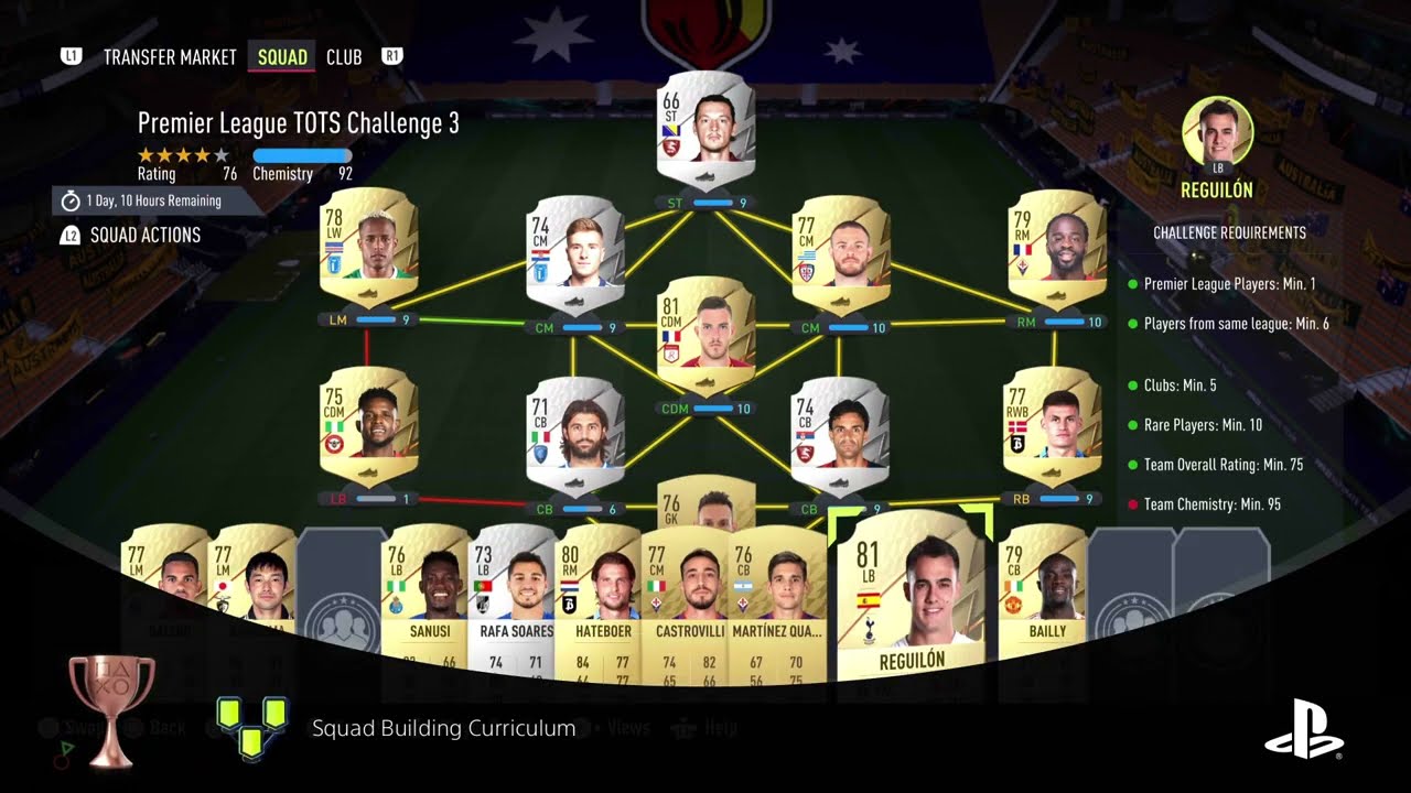 Squad Building Curriculum 🏆 trophy. FIFA 22 on PS5. (Trophy Tip in description)