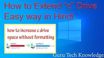 How to Extend C Drive in Windows 10 without Software in Hindi.