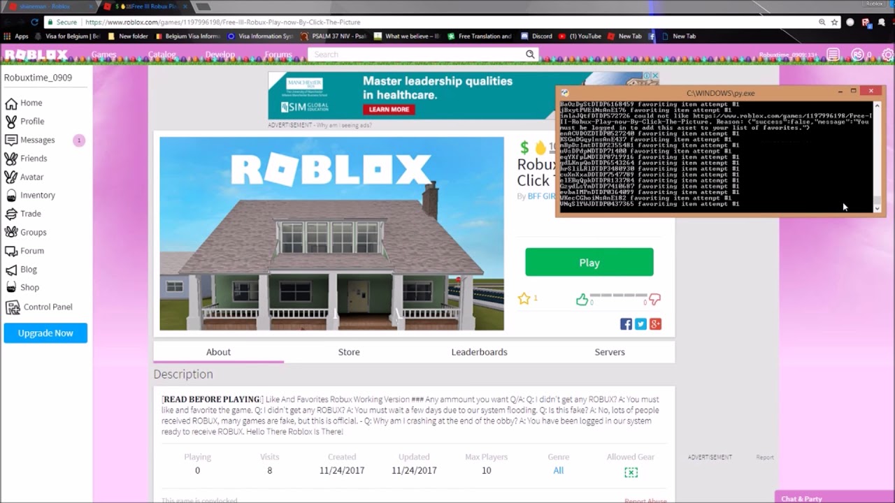 How To Favorite Your Game In Roblox Using Bot Gorrila Youtube - how to favrite a game on roblox