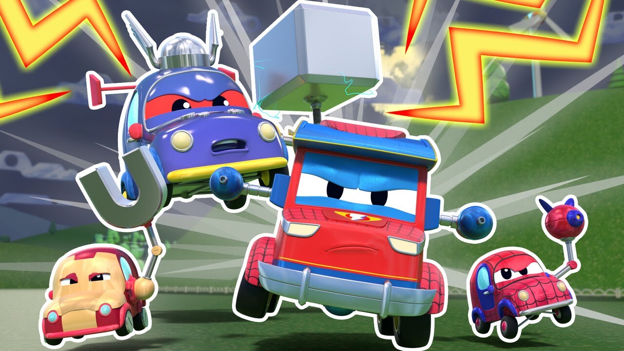 AVENGERS tegen Gevaarlijke THOR  auto! Superhelden gevecht| Auto & Truck Redding voor kinderen