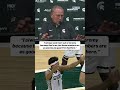 Tom Izzo gives Jeremy Fears Jr. his flowers 👏 #MichiganState #cbb #basketball