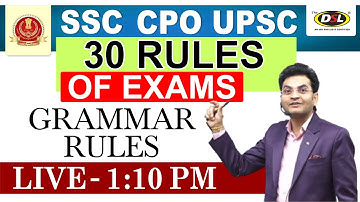 30 English Grammar Rules | English For SSC, CPO, UPSC, MTS, CHSL Exams By Dharmendra Sir