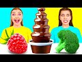 Chocolate Fountain Fondue Challenge | Food Battle by CRAFTooNS Challenge