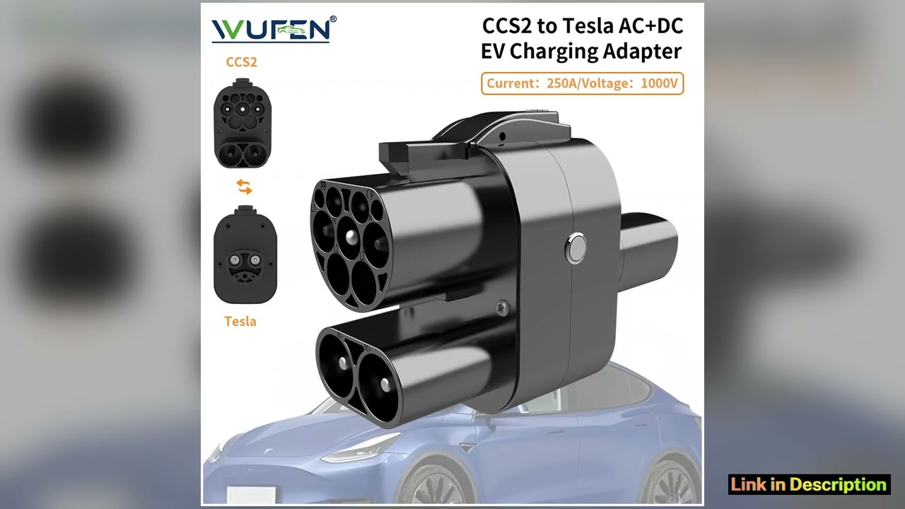 WUFEN For Tesla Model YS3 Fast Charging CCS2 to NACS adapter connector CCS2 Tesla Adapter Type2 to