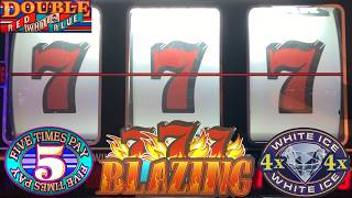 GOT EM! Blazing 777 + 2x 3x 4x White Ice + 5 Times pay + Double Red White & Blue slots! screenshot 1