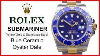 rolex submariner two tone blue ceramic