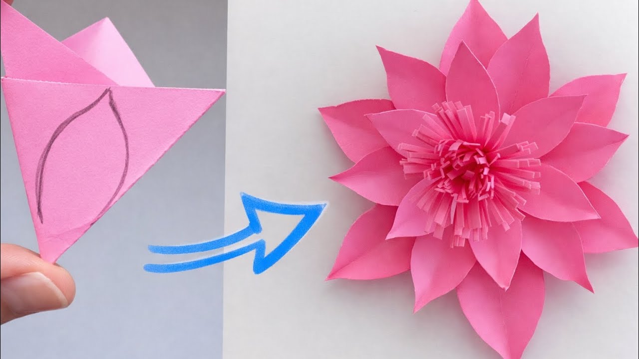 Haw to make a paper flower aut of paper | DIY Craft #diy #homemadepapercraft #flowercraft
