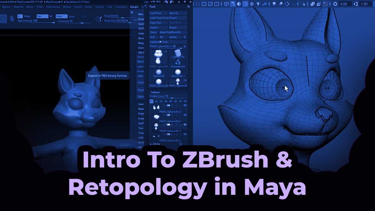 Workshop: Intro To ZBrush & Retopology In Maya - YouTube