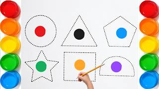 Learn Shapes for Kids | Circle Triangle Square Drawing 🔵🔺⬜