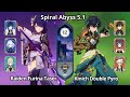 C0 Raiden Furina Taser &amp; C0 Kinich Double Pyro - Spiral Abyss 5.1 Floor 12 Genshin Impact