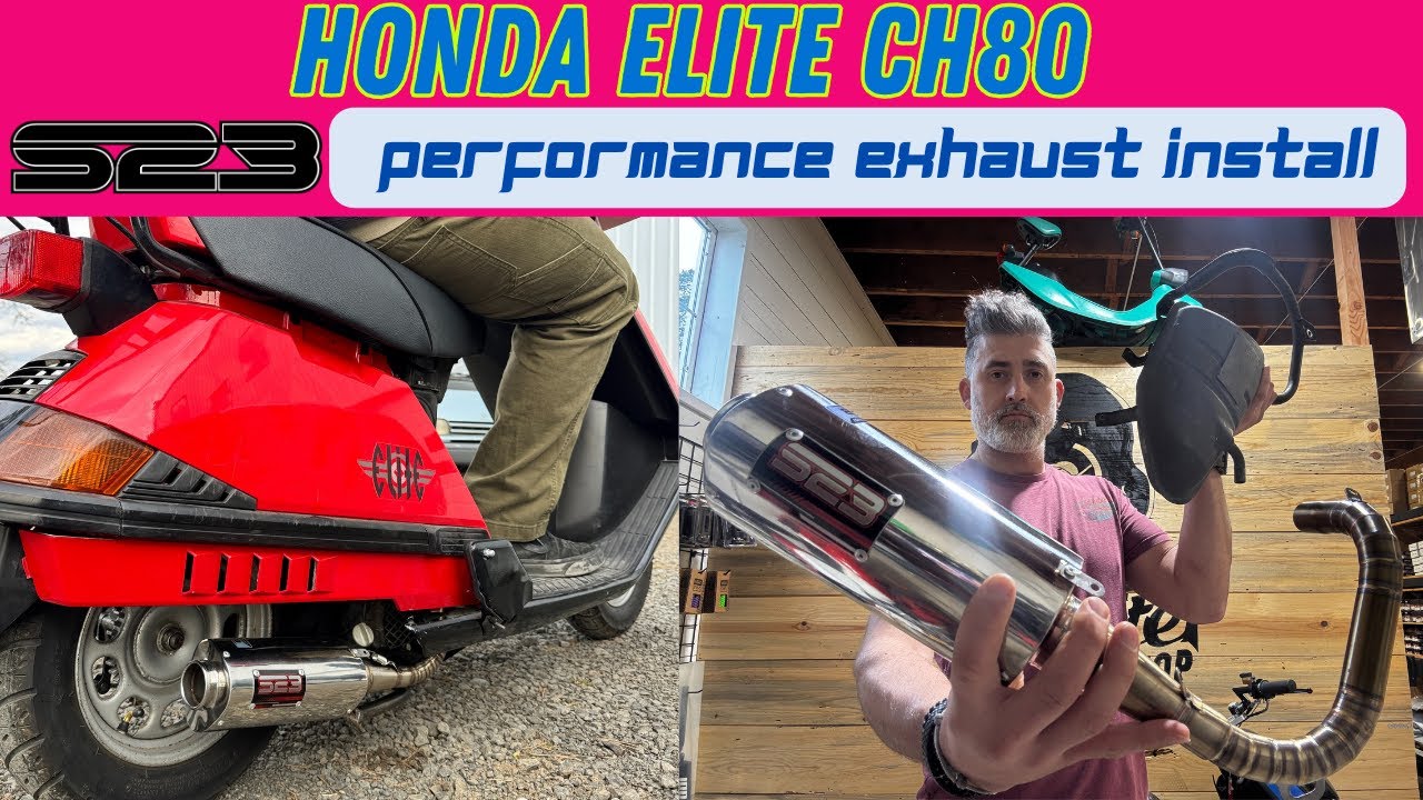 Установка высокопроизводительной выхлопной системы на Honda Elite CH80 S23.