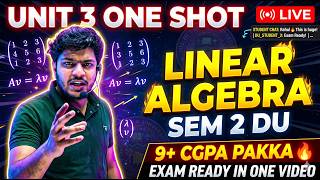 Linear Algebra Unit 3 One Shot 🔥 | DU Maths Hons Sem 2 | Complete Theory + PYQs + Tricks | 9+ CGPA
