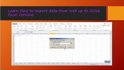 How to Import data from Web up to 2016 Excel Versions