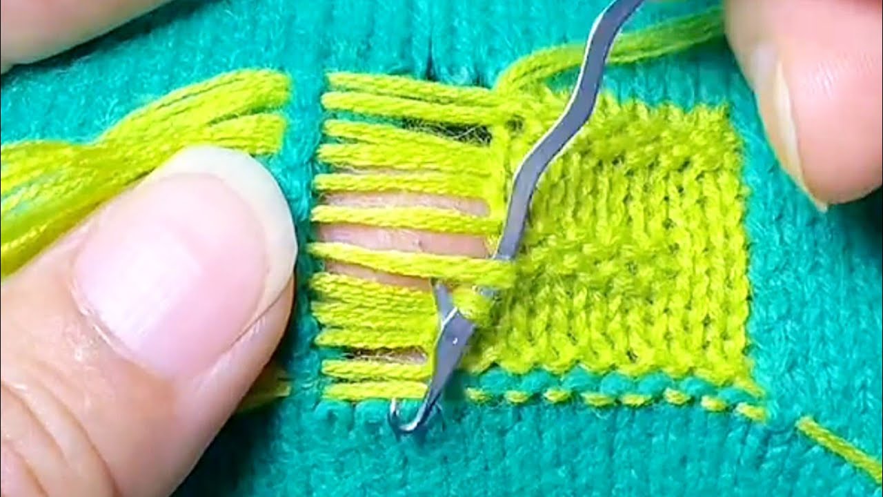 How to Repair a Hole in a Knitted Sweater at Home Using a Double