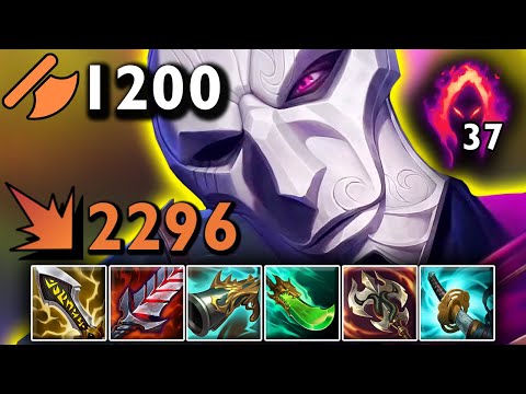 JHIN CRITS YOUR WHOLE HP BAR (2300 CRIT, 1200 AD, 37 DARK HARVEST STACKS)