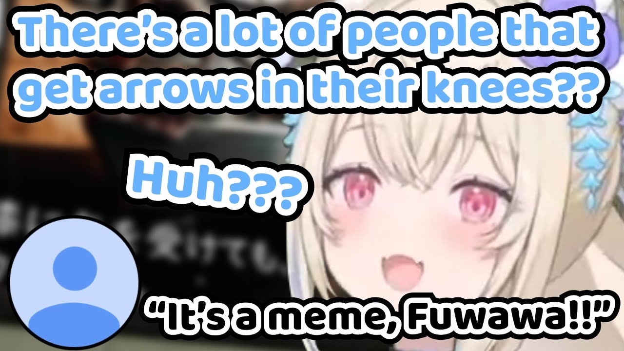 Fuwawa's Cute Reaction When She Found Skyrim's "Arrow in The Knee" Reference