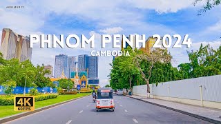 Phnom Penh 2024 Scenic drive | 4K HDR good for sleep and study