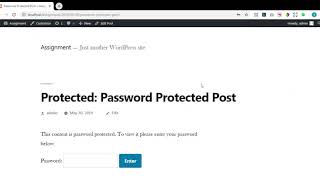 How to password protect a Wordpress Blog post