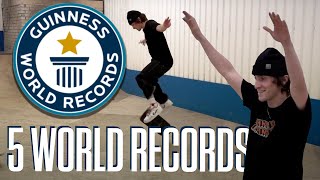 Breaking 5 WORLD RECORDS in one session! | Beating Chris Cole, Ricky Glaser & Rob Dyrdek!
