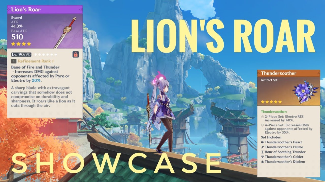 Lion's Roar + Thundersoother set F2P Showcase Keqing AR 55 World Level