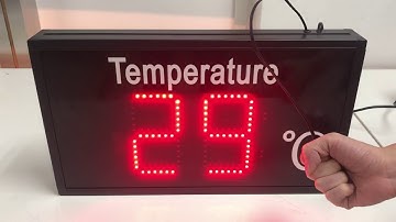 Large digital thermometer display panel for factory floor laboratory warehouse