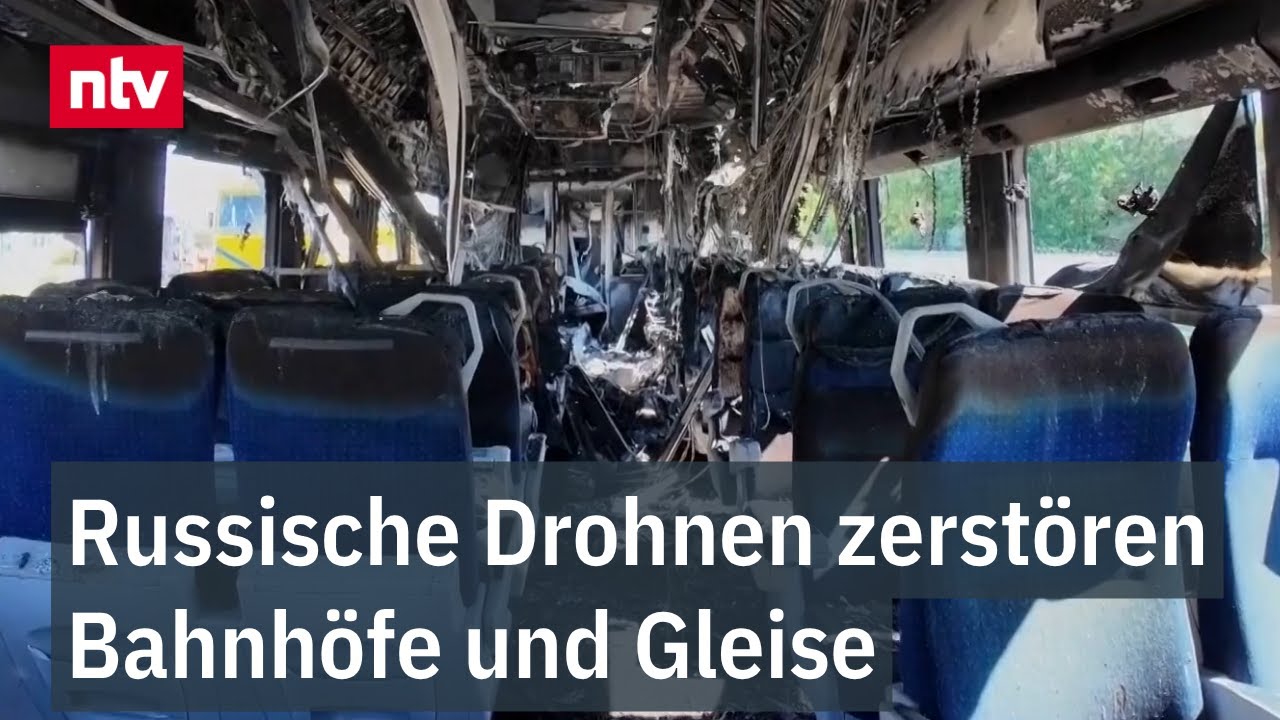 Russische Drohnen zerstören Bahnhöfe und Gleise - Arbeiter reparieren sofort | Auslandsreport