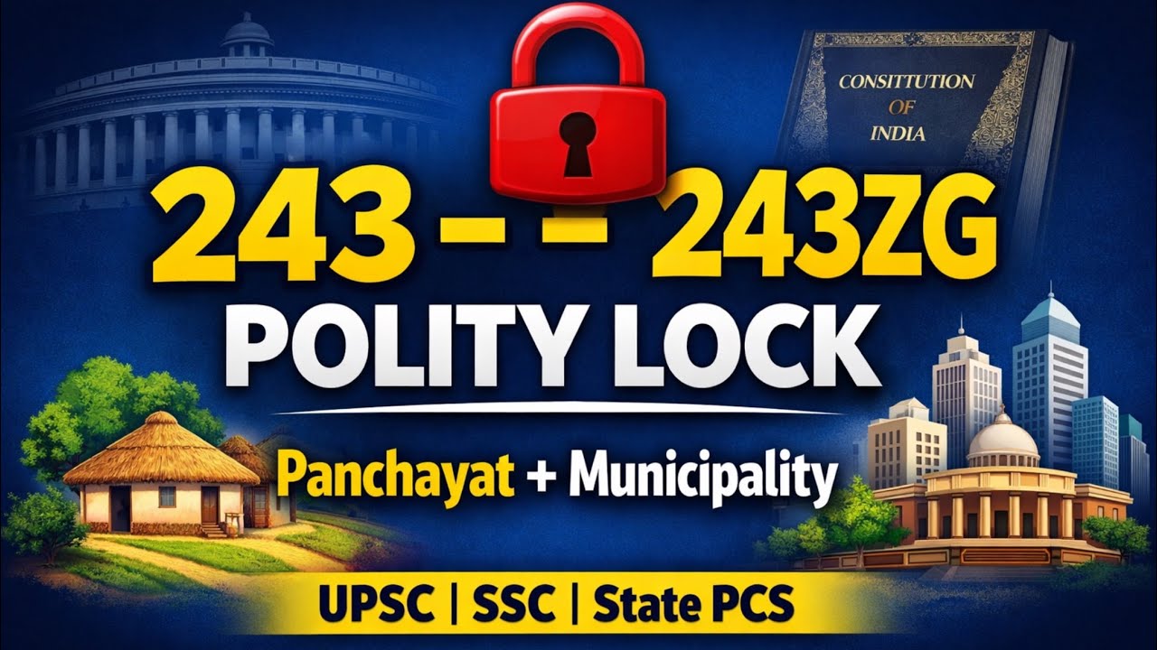 Article 243–243ZG  Mnemonic Trick | Panchayats + Municipalities | UPSC, SSC, State PCS
