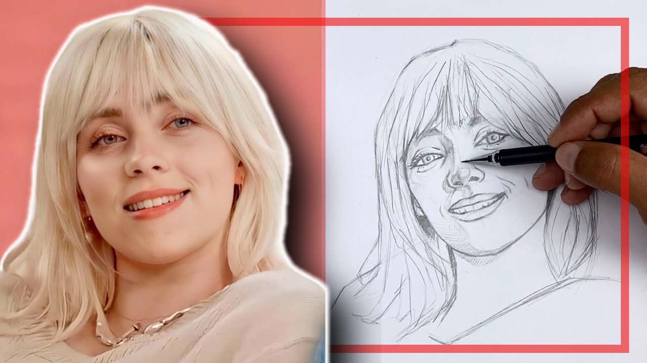 Портрет Билли Эйлиш по методу Лумиса: запечатленная сущность