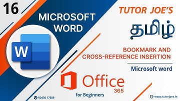 Bookmark Cross Reference in Insert Menu Microsoft Word in Tamil  | MS Word in Tamil  Office 365