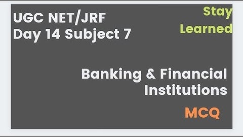 Banking & Financial Institutions UGC NET/ JRF commerce (paper 2 in Malayalam) Stay Learned