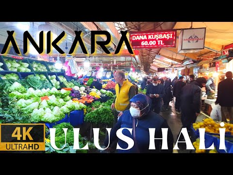 Ankara Ulus Hali | Ankara Ulus Bazaar | Ulus Ankara Walking Tour 4K 2021 | Ulus Fishermen's Bazaar