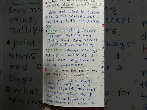 What is PHP? I Echo & Print method l Rules for naming variables l How to redirect a page in PHP?