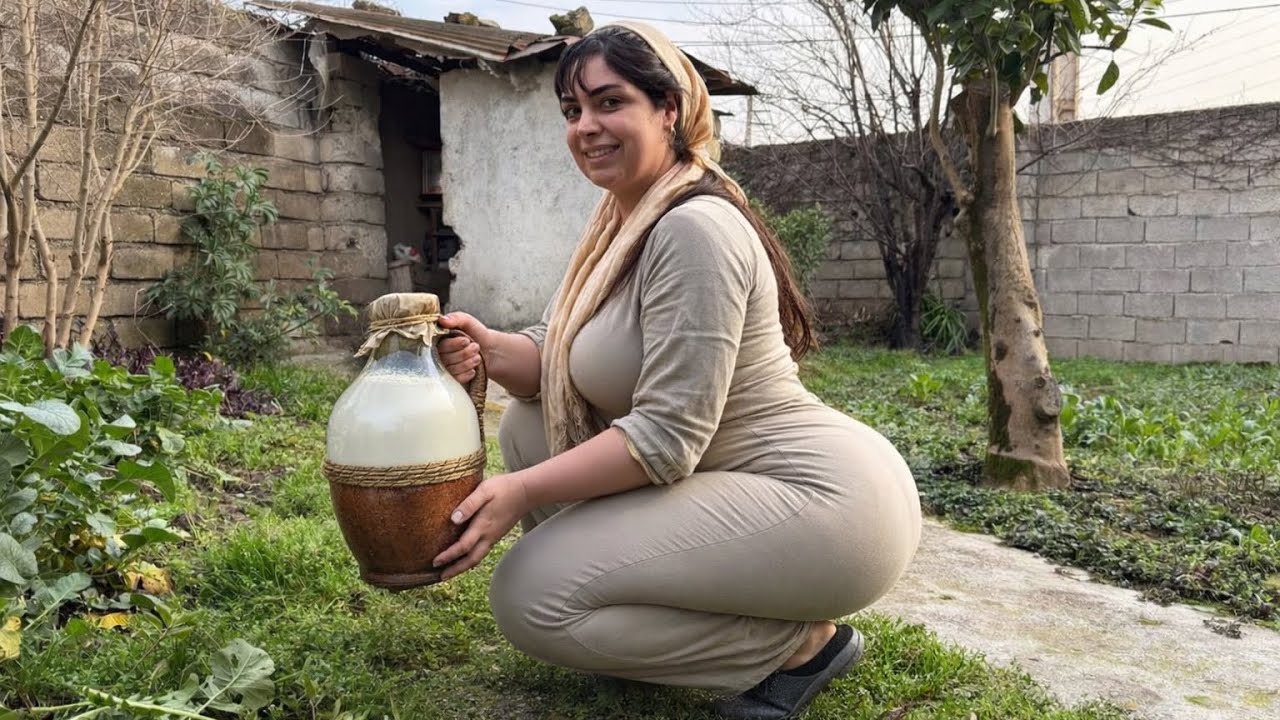 Harvesting Fresh Herbs from the Farm & Cooking Traditional Ash Doogh in an Iranian Village