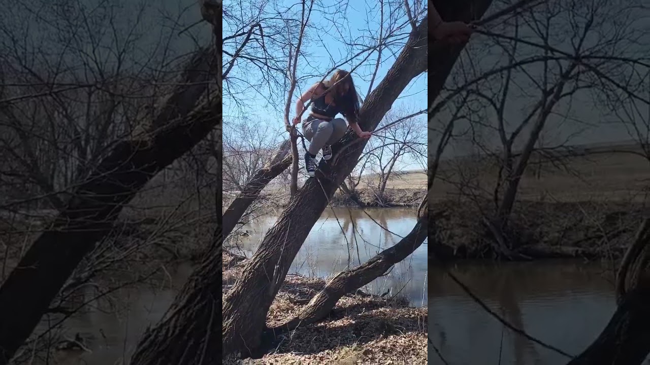 Girl Jumping Off Tree Falls When Dead Branch Breaks - 1414440
