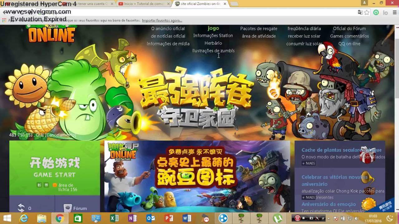 Como jogar plants vs zombies online completo sem instalar nada YouTube