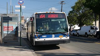 MTA NYCT Bus: Eltingville Richmond Ave Bound 2015 Novabus LFS #8481 S54 @ Broadway/Richmond Terrace