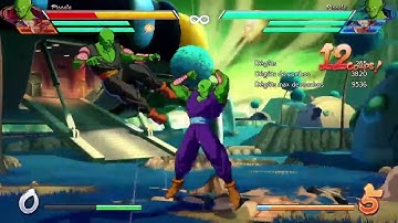 DBFZ - Piccolo Midscreen spark confirm combo assist by Trunks & Goku SSJ